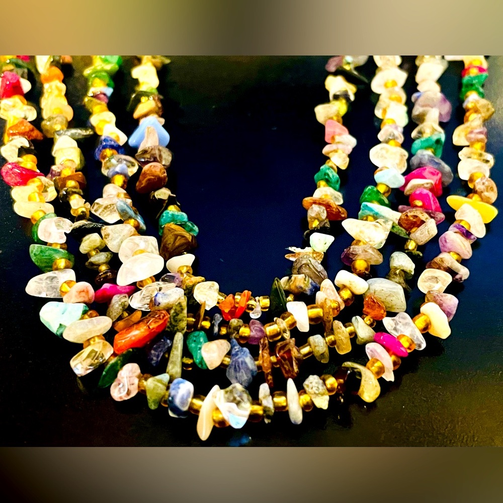 Two Chip Stone Necklaces Set